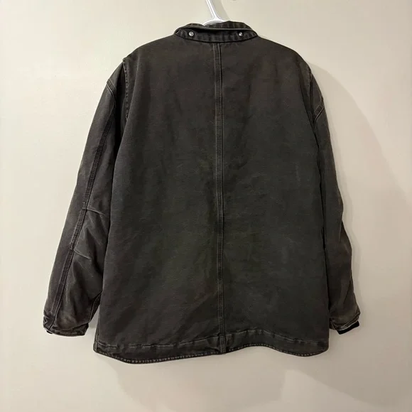 Vintage Carhartt jacket Black Work Jacket Sherpa lined RN #14806 C61 XL - Picture 2 of 9